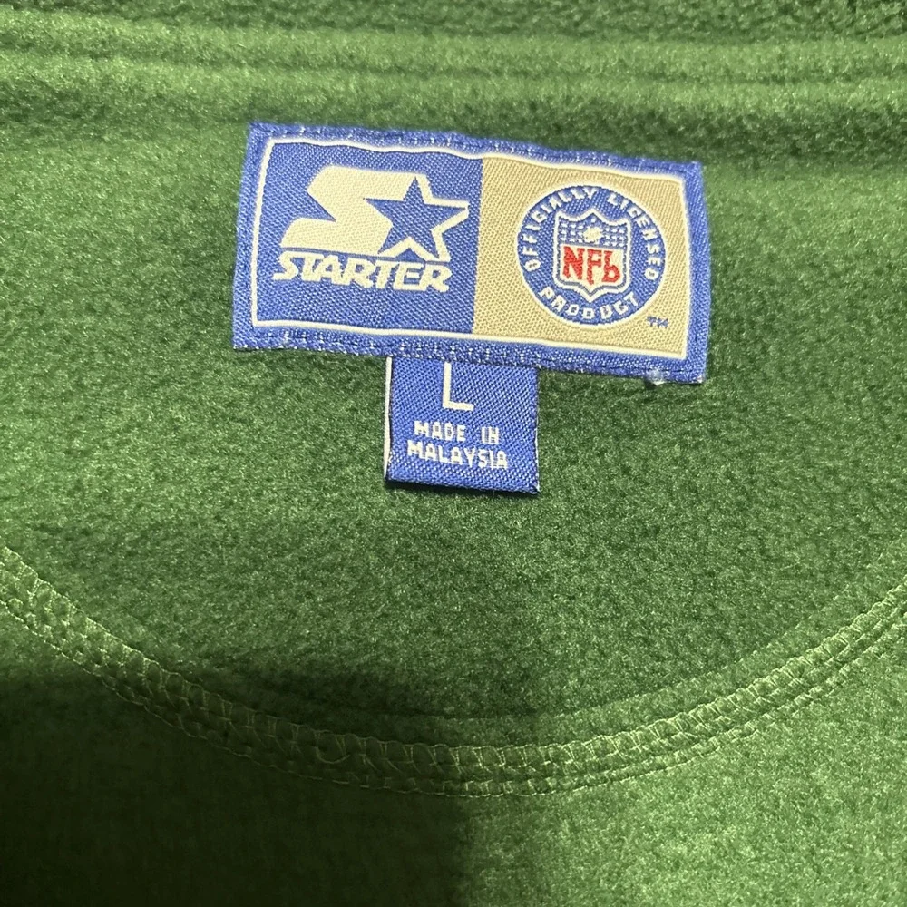 Vintage Starter Green Bay Packers NFL Fleece Quarter-zip Sweatshirt L 90s Logo